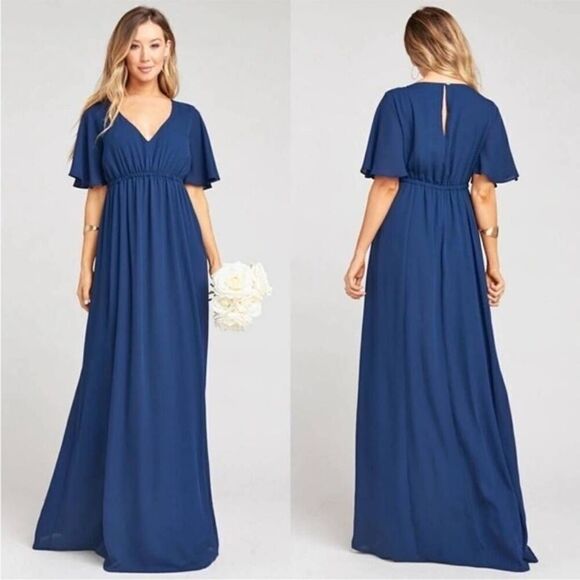 Show Me Your MuMu Dresses & Skirts - NWT Show Me Your Mumu Navy Emily Maxi Dress Weddings S Small 4 6